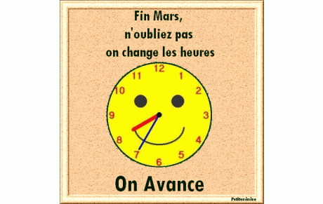 PASSAGE A L'HEURE D'ETE !!!!